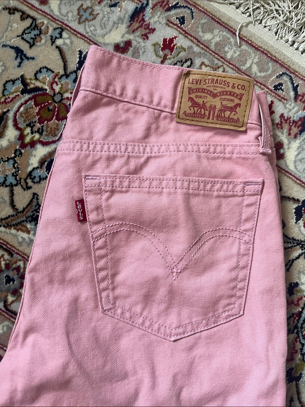 Levi's Pink Straight Leg Jeans - Picture 3 of 9